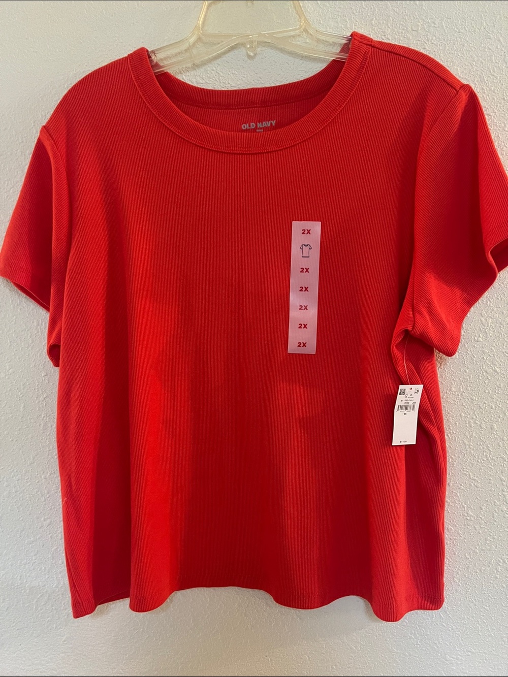 Old Navy Women's Bright Red Short Sleeve Crewneck Tee